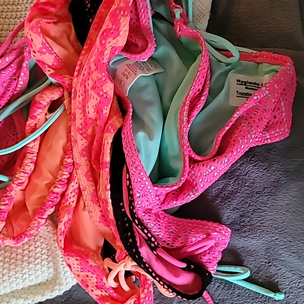 3x STUNNING OP CROCHET CHEVRON NEON STRING BIKINIS - Picture 11 of 14